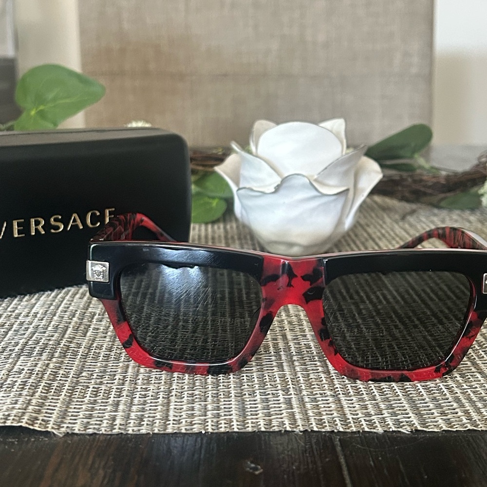 Versace Red and Black Men's Glasses